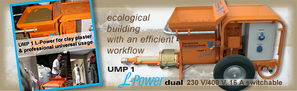 clay plaster machine UMP1 L-Power dual 230V-400V switchable